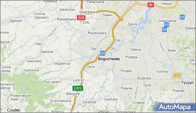 mapa Boguchwała powiat rzeszowski, Boguchwała powiat rzeszowski na mapie Targeo