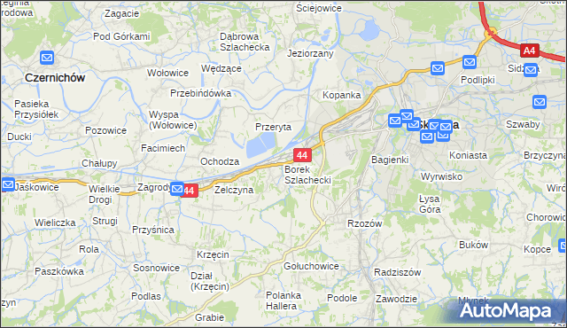 mapa Borek Szlachecki, Borek Szlachecki na mapie Targeo