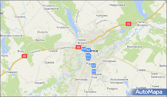 mapa Brodnica, Brodnica na mapie Targeo