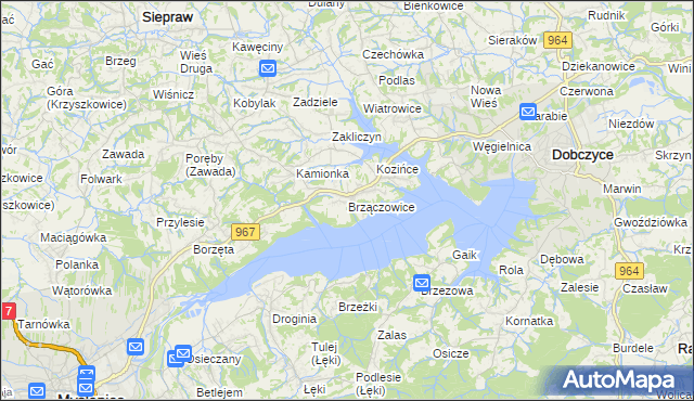 mapa Brzączowice, Brzączowice na mapie Targeo