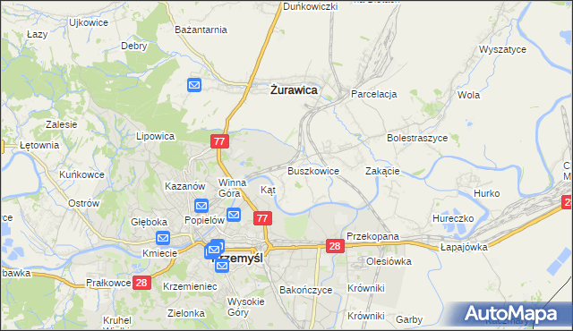 mapa Buszkowice gmina Żurawica, Buszkowice gmina Żurawica na mapie Targeo