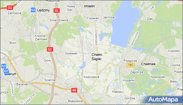 mapa Chełm Śląski, Chełm Śląski na mapie Targeo