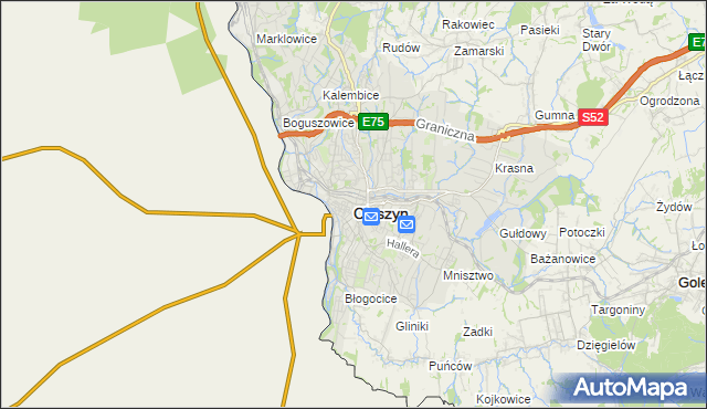 mapa Cieszyna, Cieszyn na mapie Targeo