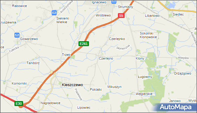mapa Czerlejno, Czerlejno na mapie Targeo