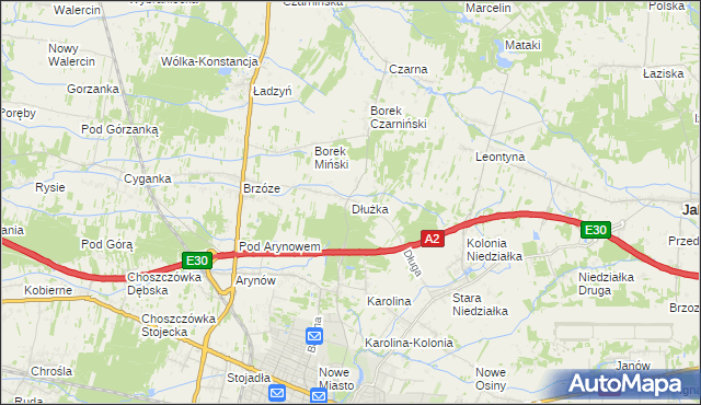 mapa Dłużka, Dłużka na mapie Targeo
