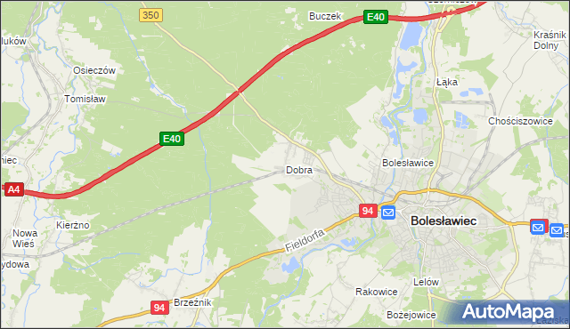 mapa Dobra gmina Bolesławiec, Dobra gmina Bolesławiec na mapie Targeo