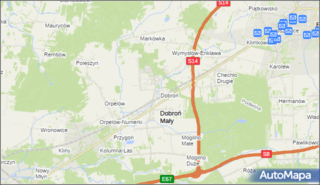 mapa Dobroń, Dobroń na mapie Targeo