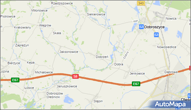 mapa Dobrzeń, Dobrzeń na mapie Targeo