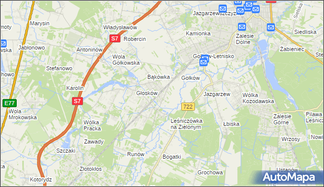 mapa Głosków-Letnisko, Głosków-Letnisko na mapie Targeo