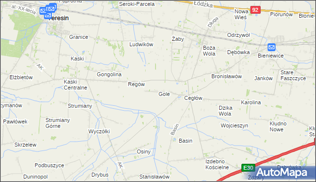 mapa Gole gmina Baranów, Gole gmina Baranów na mapie Targeo