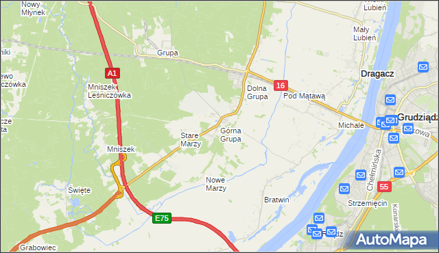 mapa Górna Grupa, Górna Grupa na mapie Targeo