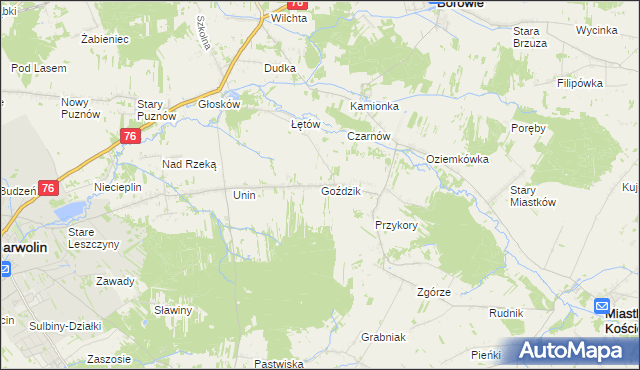 mapa Goździk, Goździk na mapie Targeo