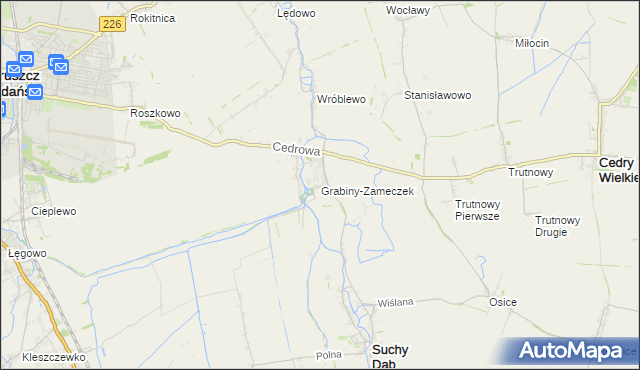 mapa Grabiny-Zameczek, Grabiny-Zameczek na mapie Targeo