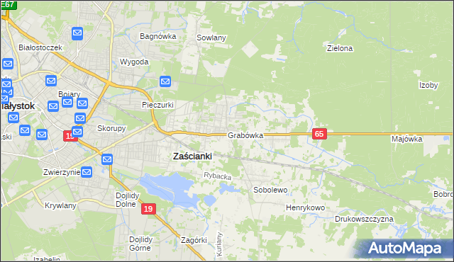 mapa Grabówka gmina Supraśl, Grabówka gmina Supraśl na mapie Targeo