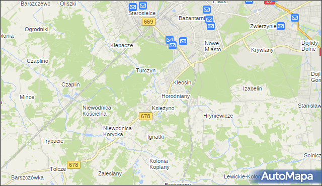 mapa Horodniany, Horodniany na mapie Targeo