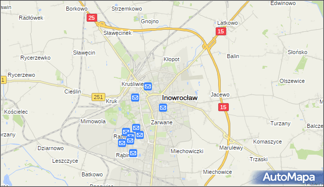 mapa Inowrocławia, Inowrocław na mapie Targeo
