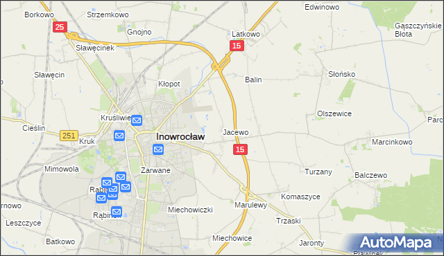 mapa Jacewo, Jacewo na mapie Targeo