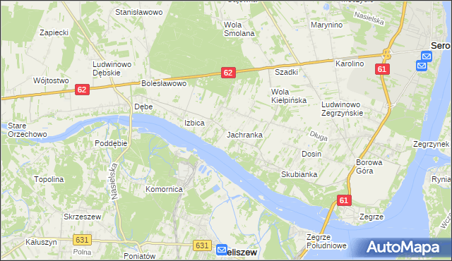 mapa Jachranka, Jachranka na mapie Targeo