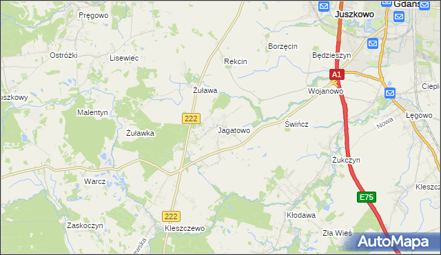 mapa Jagatowo, Jagatowo na mapie Targeo