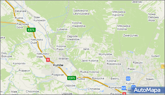 mapa Janik, Janik na mapie Targeo