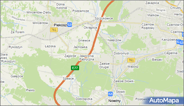 mapa Janów gmina Piekoszów, Janów gmina Piekoszów na mapie Targeo