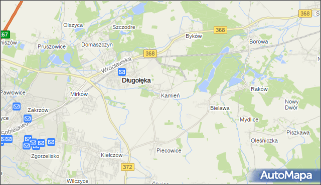 mapa Kamień gmina Długołęka, Kamień gmina Długołęka na mapie Targeo