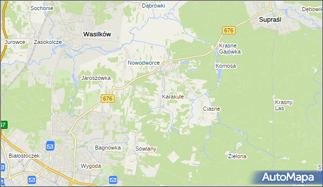 mapa Karakule, Karakule na mapie Targeo