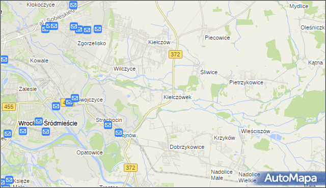 mapa Kiełczówek, Kiełczówek na mapie Targeo
