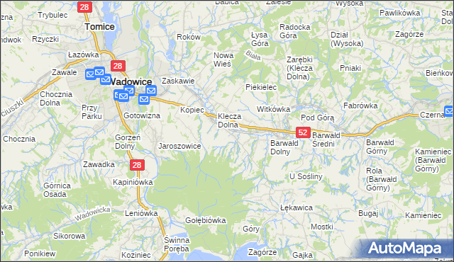 mapa Klecza Górna, Klecza Górna na mapie Targeo