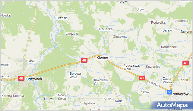 mapa Klwów, Klwów na mapie Targeo