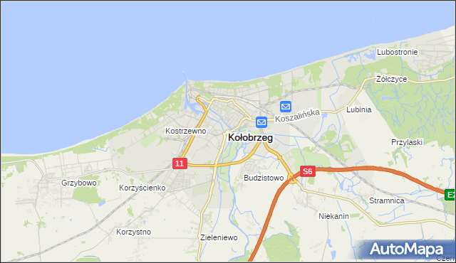 mapa Kołobrzegu, Kołobrzeg na mapie Targeo