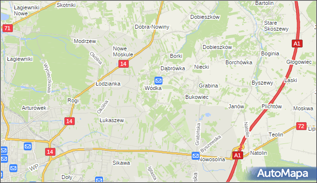 mapa Kopanka gmina Nowosolna, Kopanka gmina Nowosolna na mapie Targeo