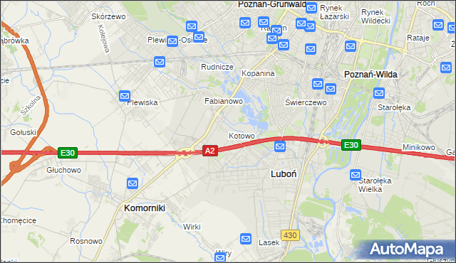 mapa Kotowo gmina Poznań, Kotowo gmina Poznań na mapie Targeo