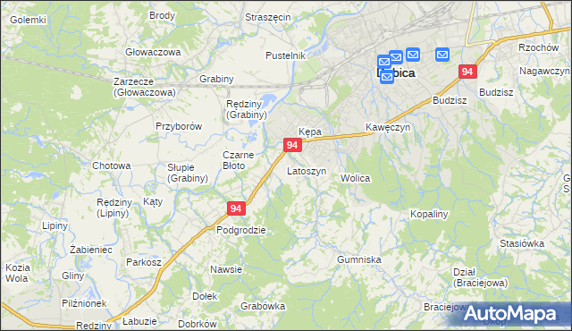 mapa Latoszyn, Latoszyn na mapie Targeo