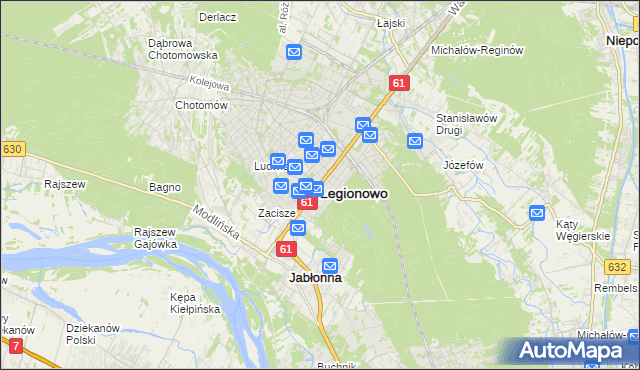 mapa Legionowo, Legionowo na mapie Targeo