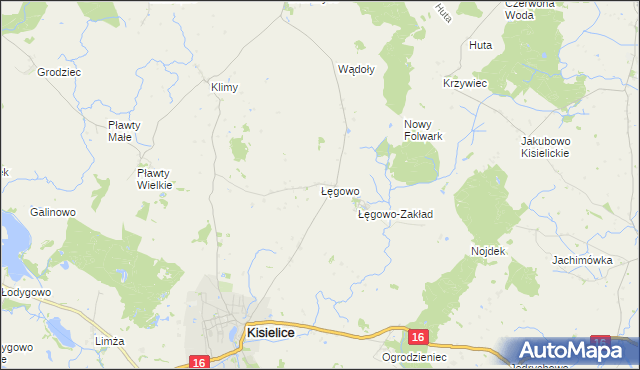 mapa Łęgowo gmina Kisielice, Łęgowo gmina Kisielice na mapie Targeo