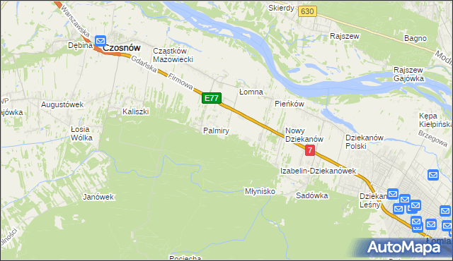 mapa Łomna-Las, Łomna-Las na mapie Targeo