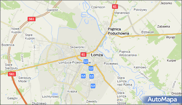 mapa Łomży, Łomża na mapie Targeo