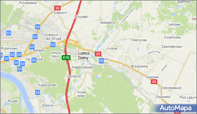 mapa Lubicz Górny, Lubicz Górny na mapie Targeo