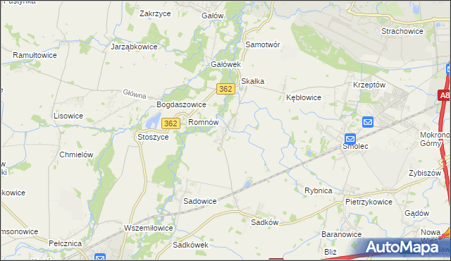 mapa Małkowice gmina Kąty Wrocławskie, Małkowice gmina Kąty Wrocławskie na mapie Targeo