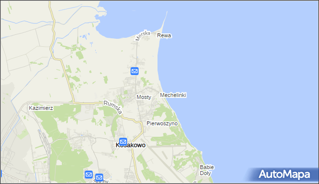 mapa Mechelinki, Mechelinki na mapie Targeo