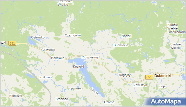 mapa Meszno gmina Dubeninki, Meszno gmina Dubeninki na mapie Targeo