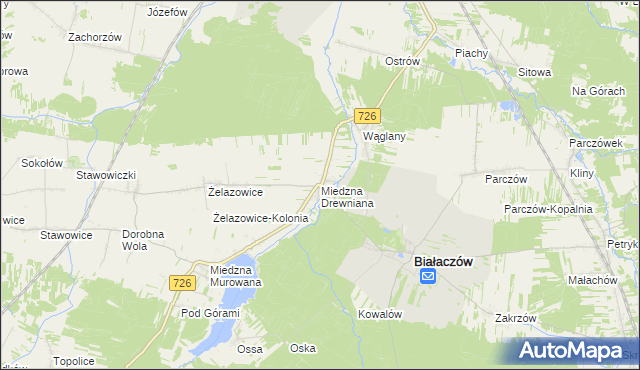 mapa Miedzna Drewniana, Miedzna Drewniana na mapie Targeo