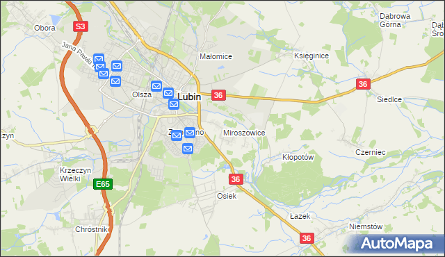 mapa Miroszowice, Miroszowice na mapie Targeo
