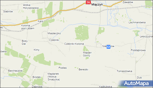 mapa Niewirków-Kolonia, Niewirków-Kolonia na mapie Targeo