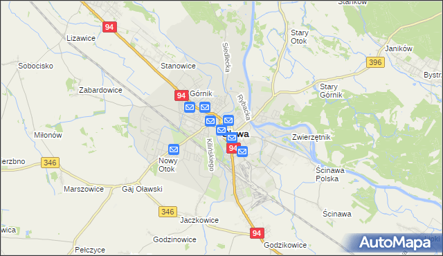 mapa Oława, Oława na mapie Targeo