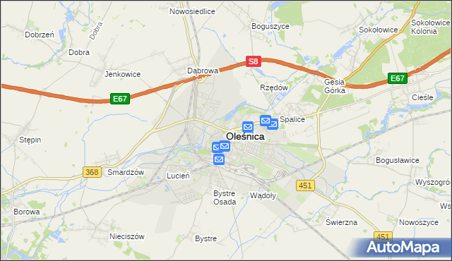 mapa Oleśnica, Oleśnica na mapie Targeo