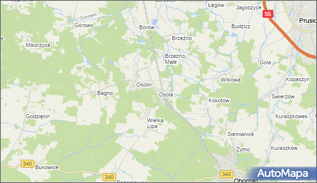 mapa Osola, Osola na mapie Targeo