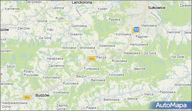 mapa Palcza, Palcza na mapie Targeo