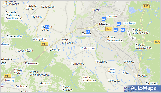 mapa Podleszany, Podleszany na mapie Targeo